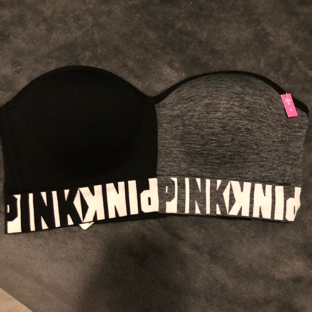 Pink strapless bra